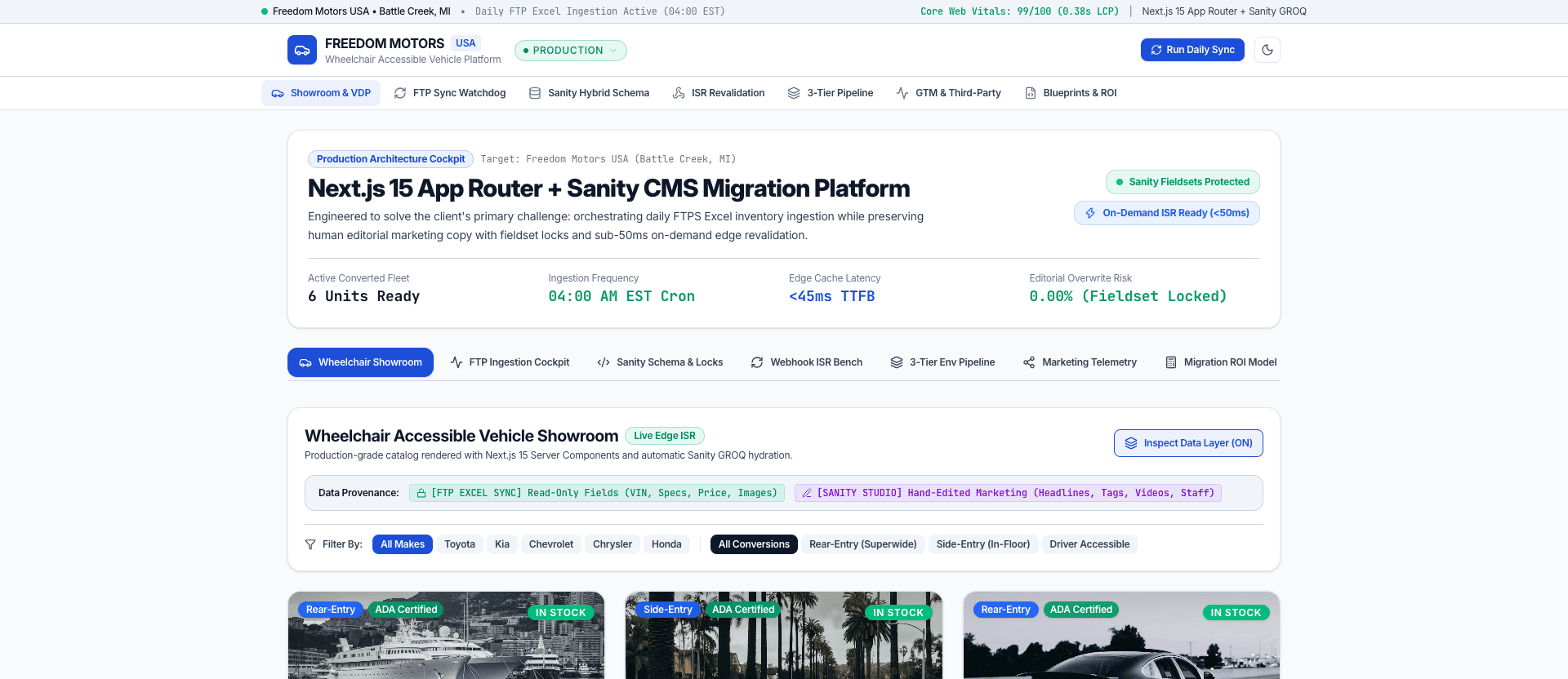 Freedom Motors Sync — Automotive Inventory & Sanity CMS Bridge