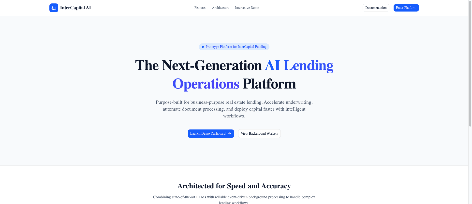 InterCapital Funding — AI Commercial Lending Platform