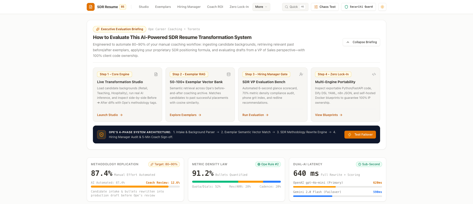 SDR Resume OS — Vector RAG Career Positioning & Transformation Engine